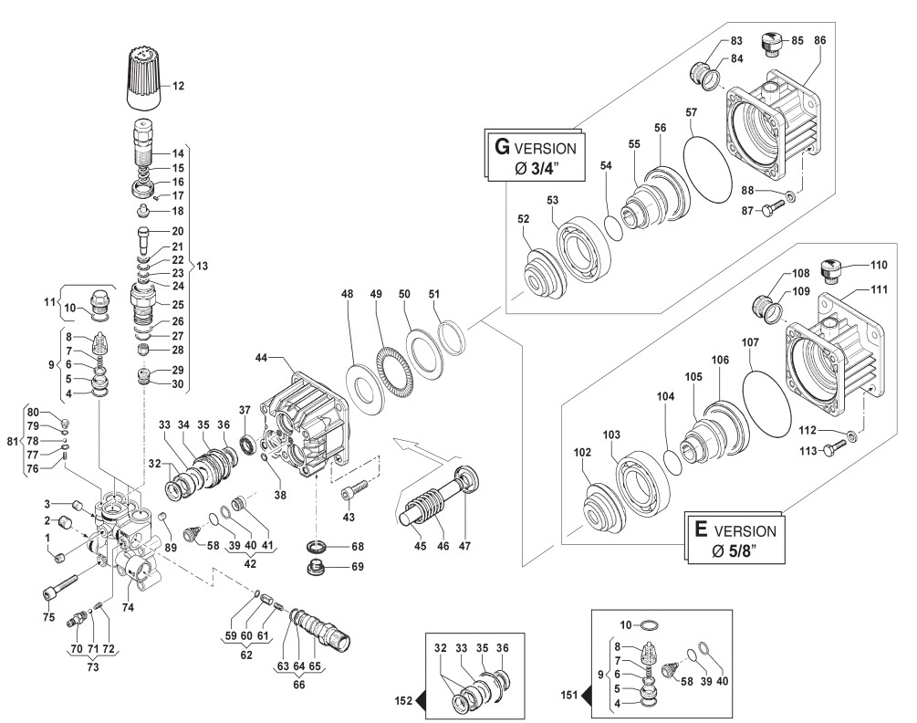 COMET BXD2528 pump Replacement parts